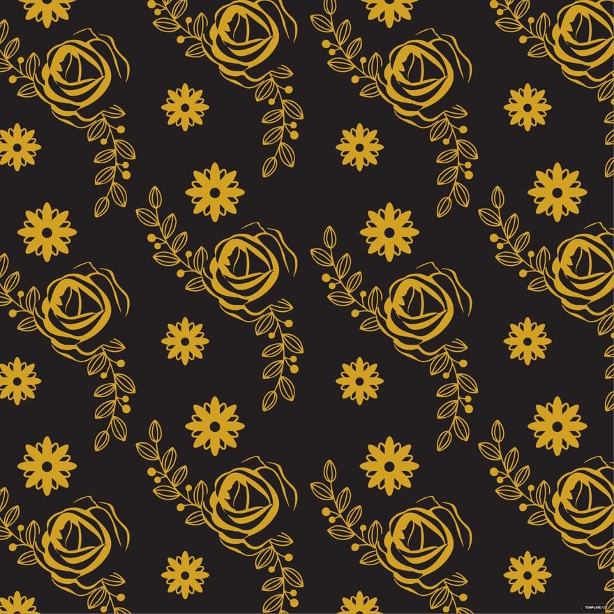Free Gold Floral Pattern Clipart in Illustrator