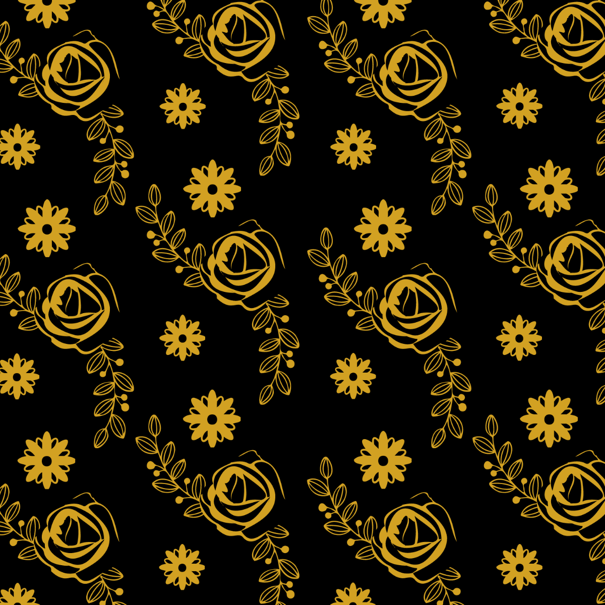 Gold Floral Pattern Clipart Template