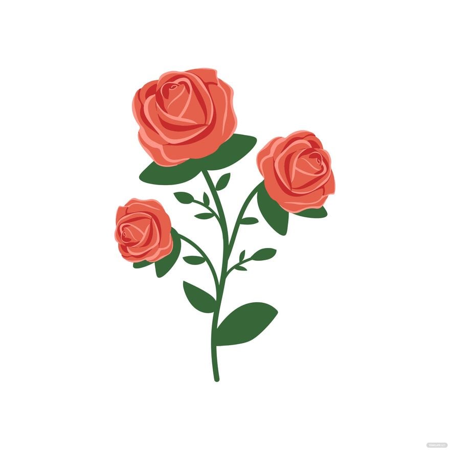 Red Floral Clipart in Illustrator