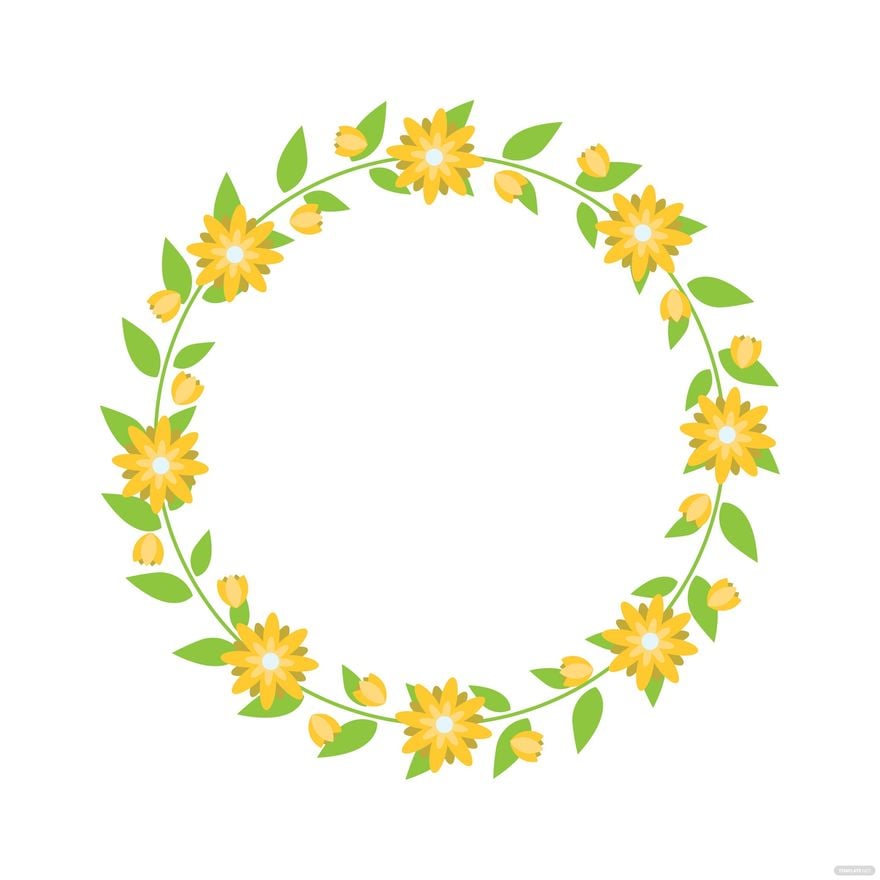 Free Floral Laurel Wreath Clipart in Illustrator