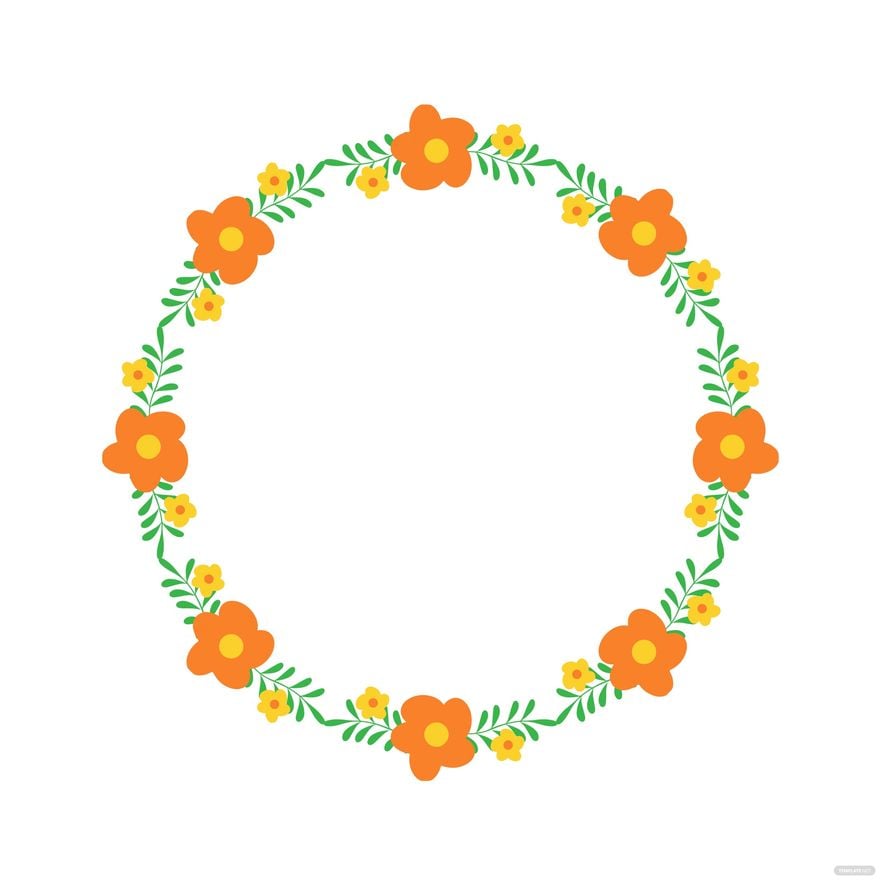 Free Round Floral Wreath Clipart in Illustrator