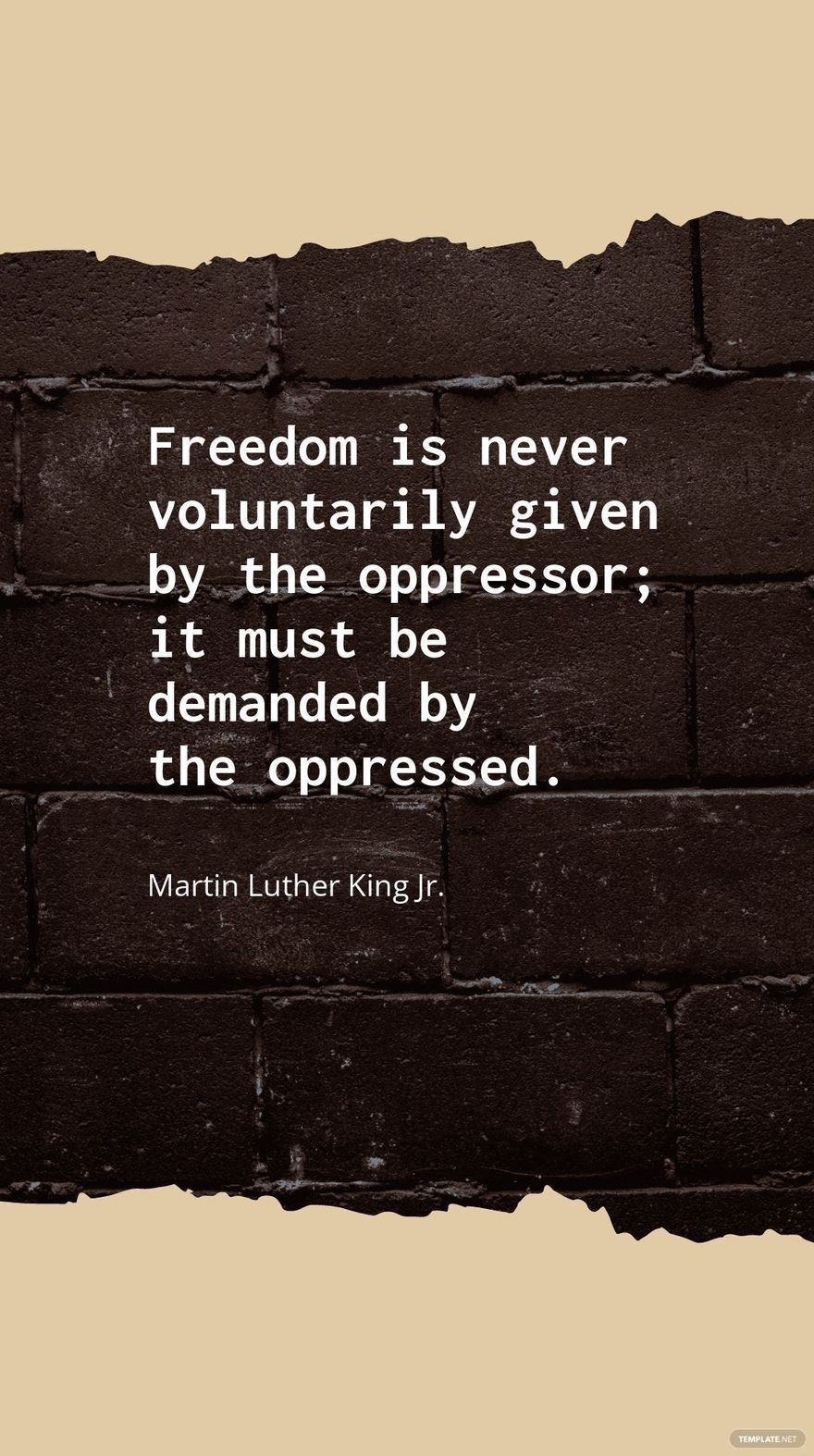 Martin Luther King Jr. - Freedom is never voluntarily given by the oppressor; it must be demanded by the oppressed. in JPG