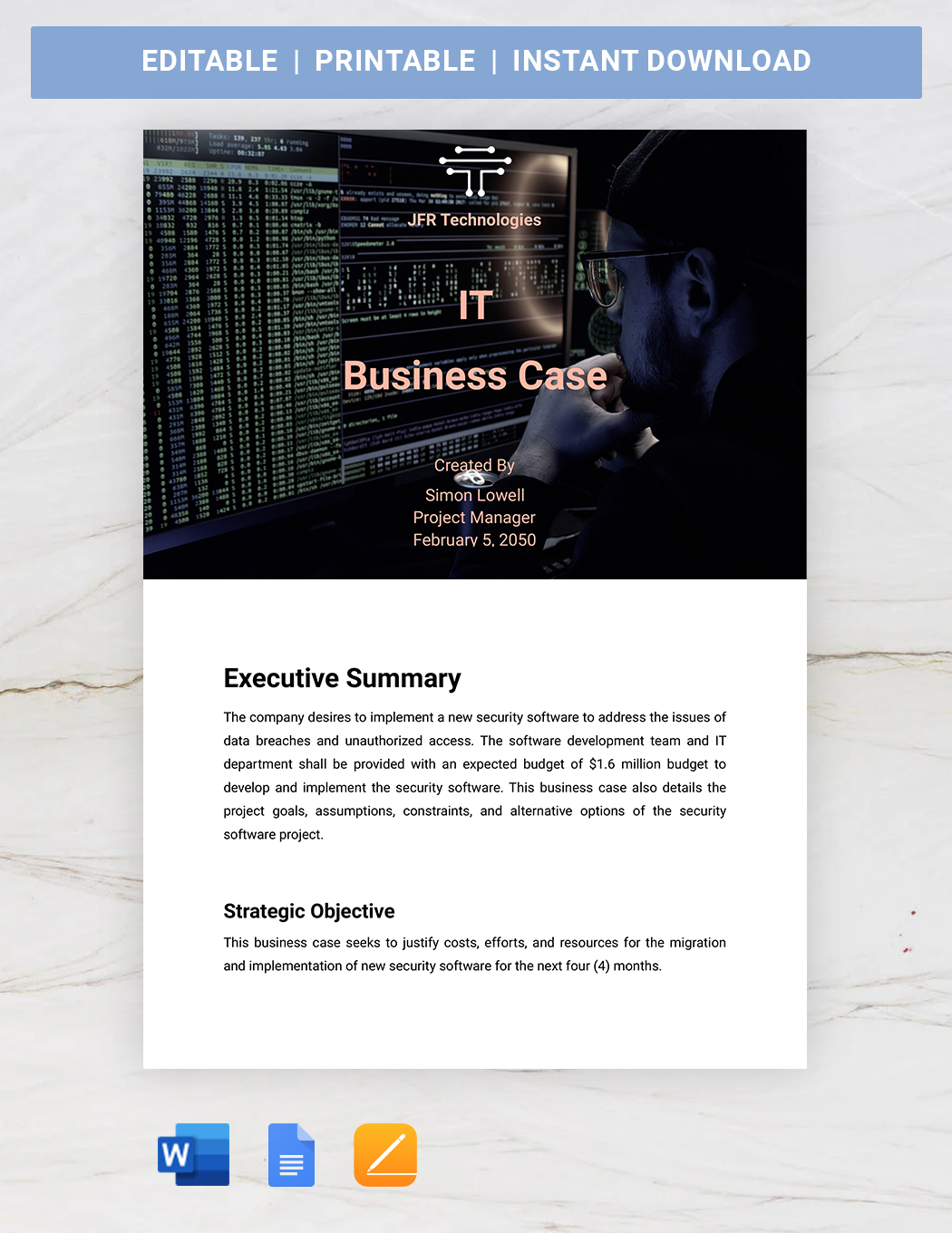 IT Business Case Template