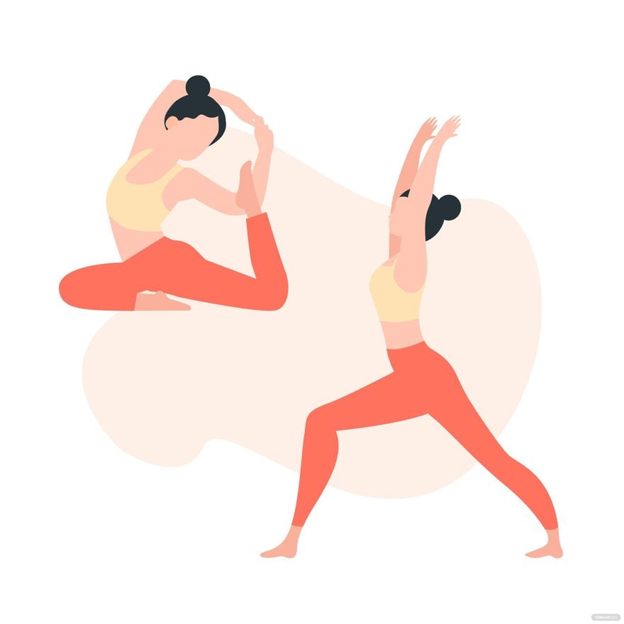 Practicing Yoga Clipart in Illustrator, EPS, SVG, JPG, PNG