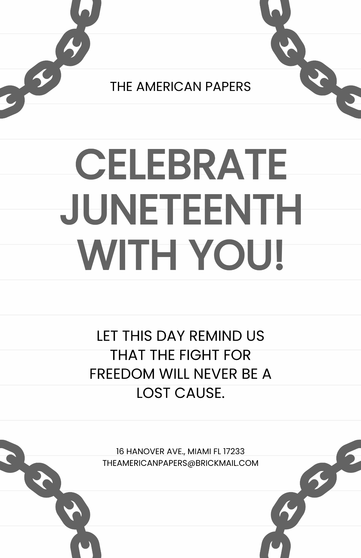 Juneteenth Freedom Poster Template