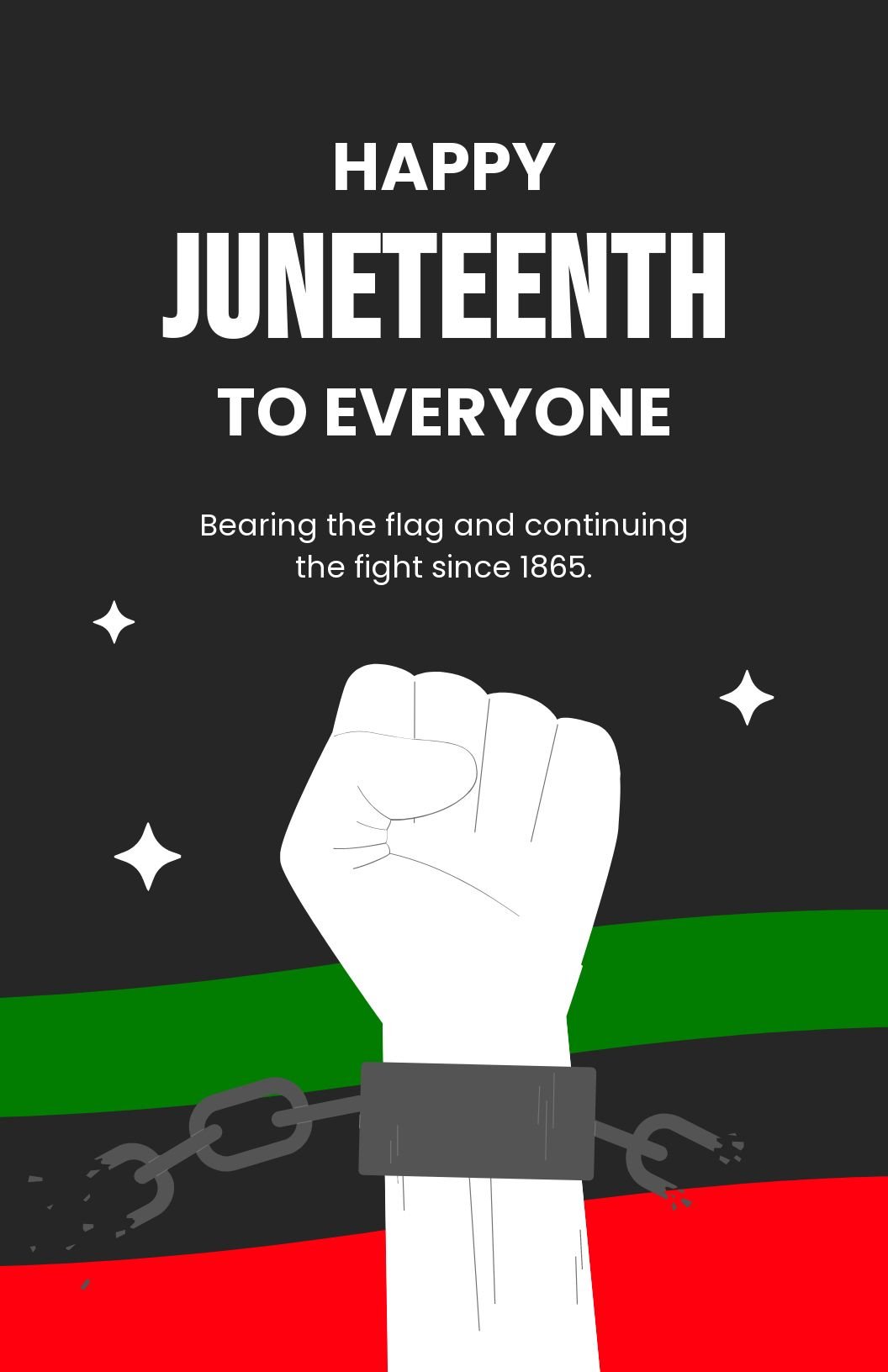 Juneteenth Flag Poster in Word, Google Docs, Illustrator, PSD, Apple Pages, Publisher, JPG
