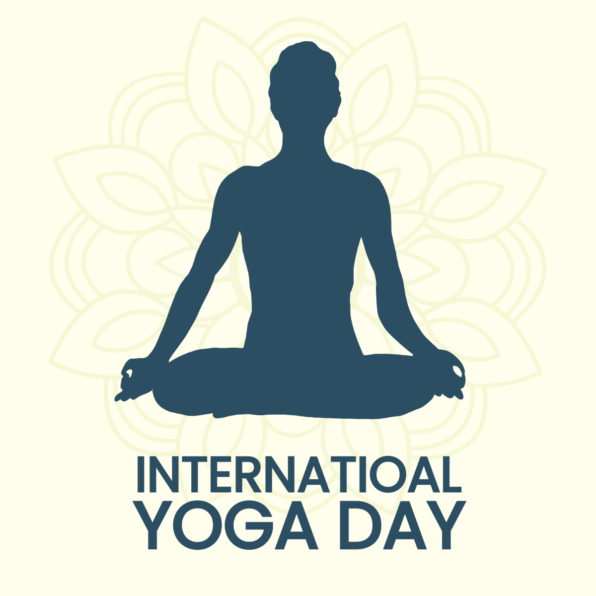 Happy International Yoga Day Clipart Template