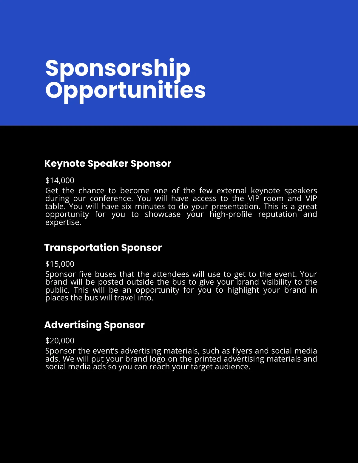 Free Event Prospectus Template to Edit Online