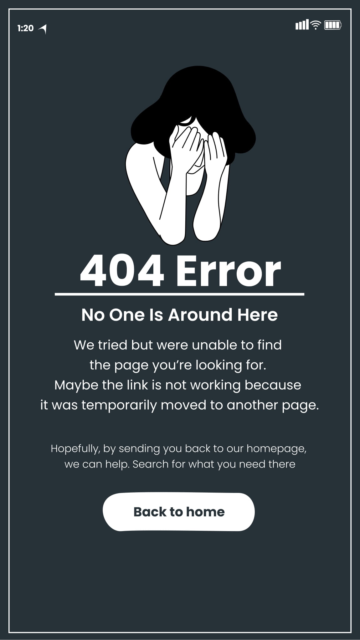 Mobile 404 Error Page