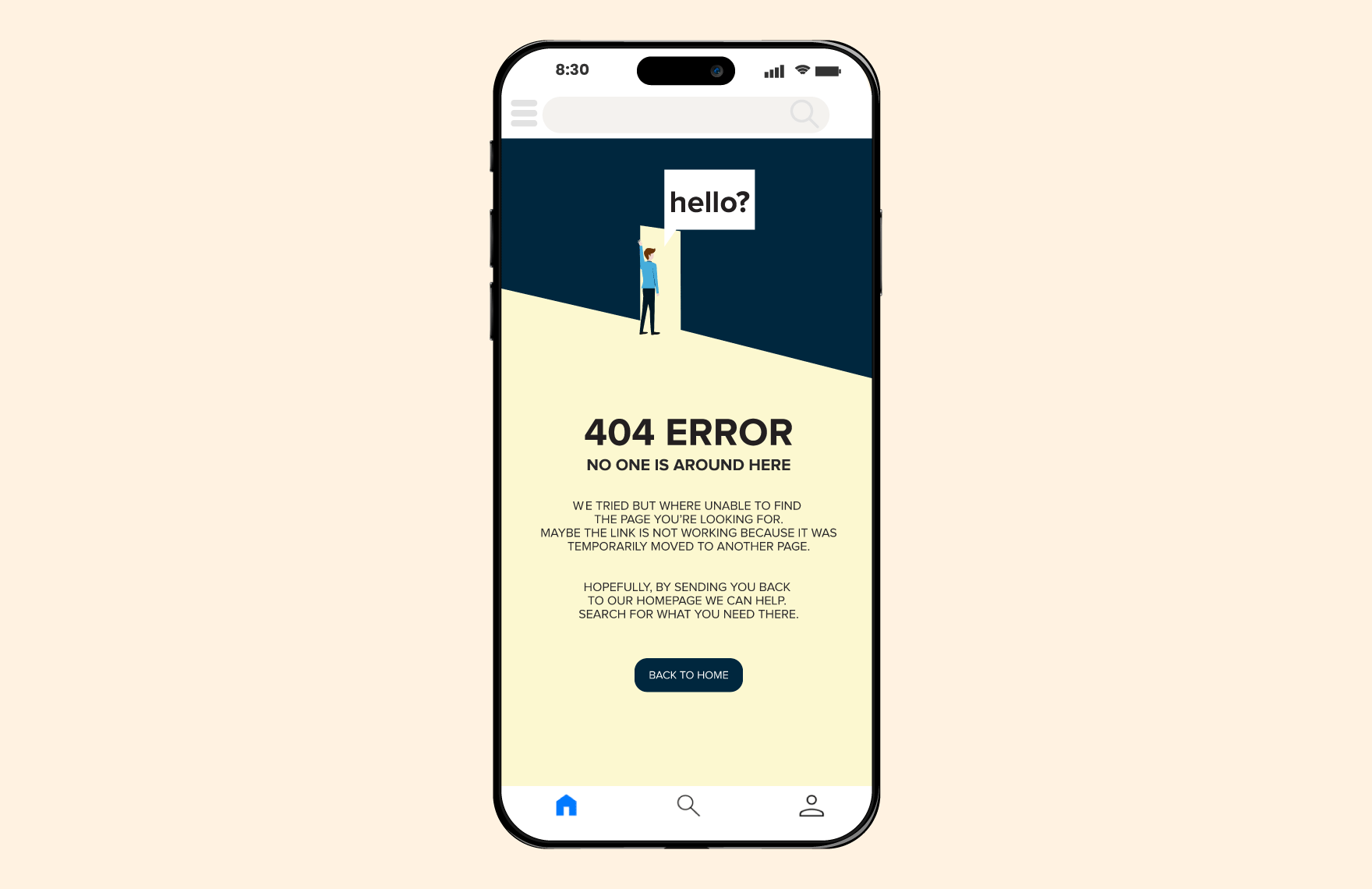 Mobile 404 Error Page