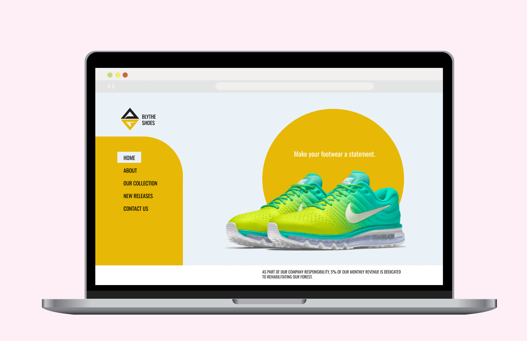 Shoes Store Desktop Prototype Template in Illustrator