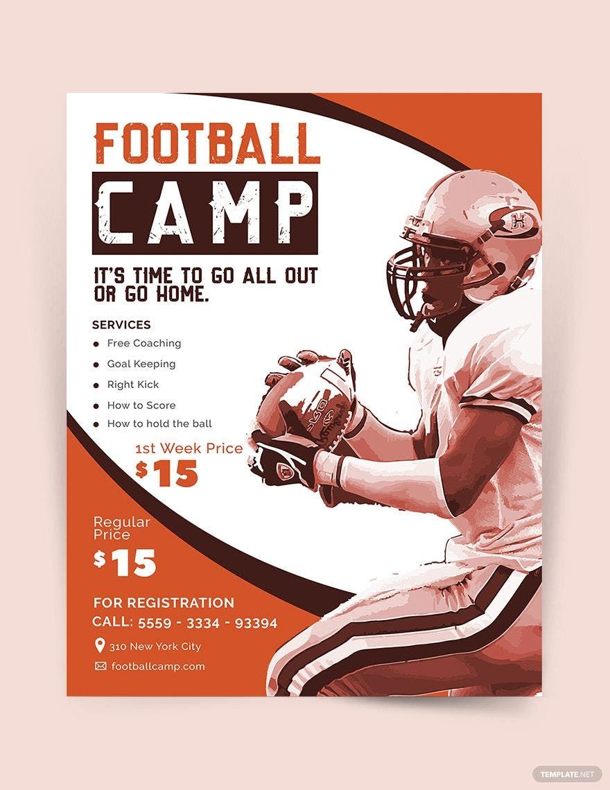 Sample Football Camp Flyer Template