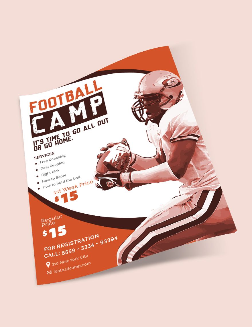 Sample Football Camp Flyer Template