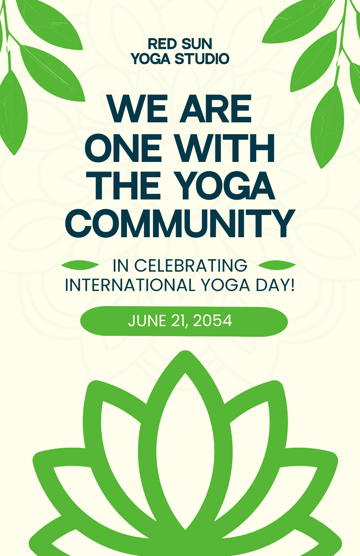 Simple International Yoga Day Poster Template