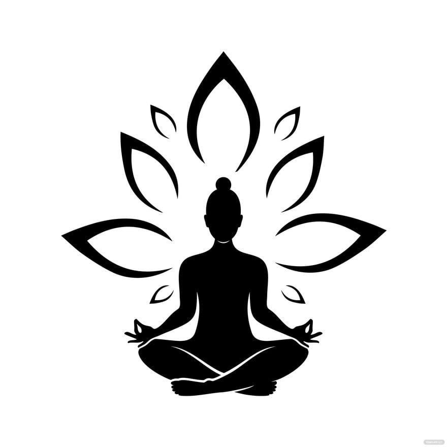 Black And White Yoga Day Clipart