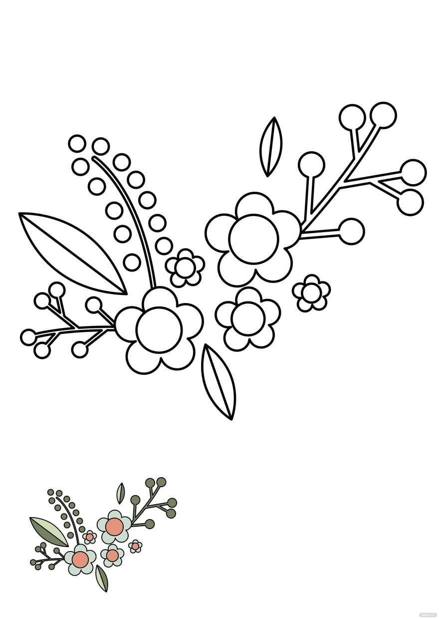 Free Vintage Floral Ornament Coloring Page