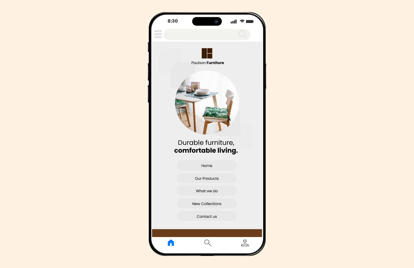 Furniture E-commerce Mobile Prototype Template in Illustrator