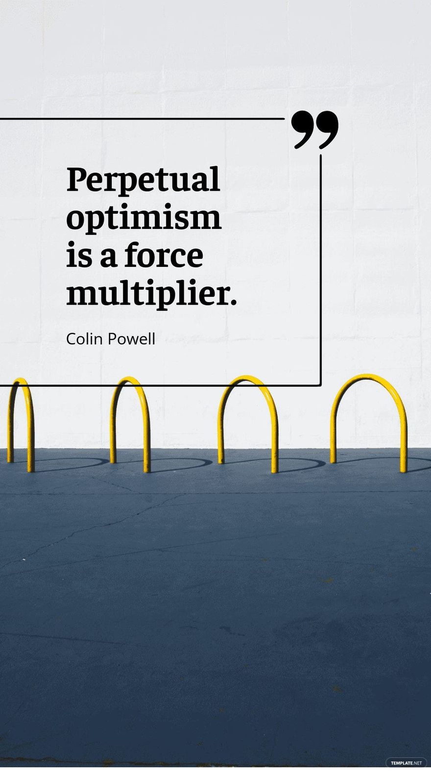 Colin Powell - Perpetual optimism is a force multiplier.