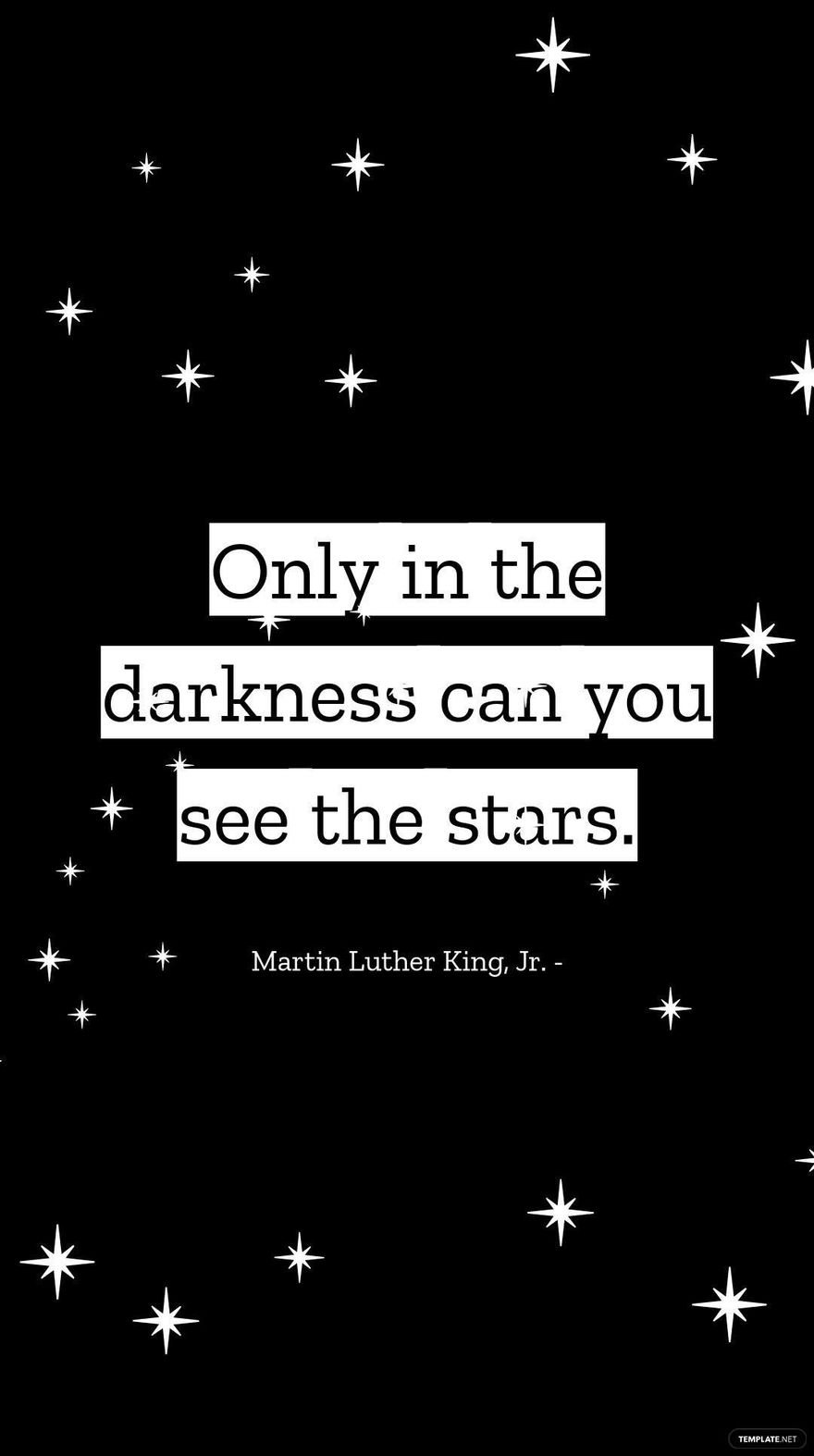 Martin Luther King, Jr. - Only in the darkness can you see the stars.