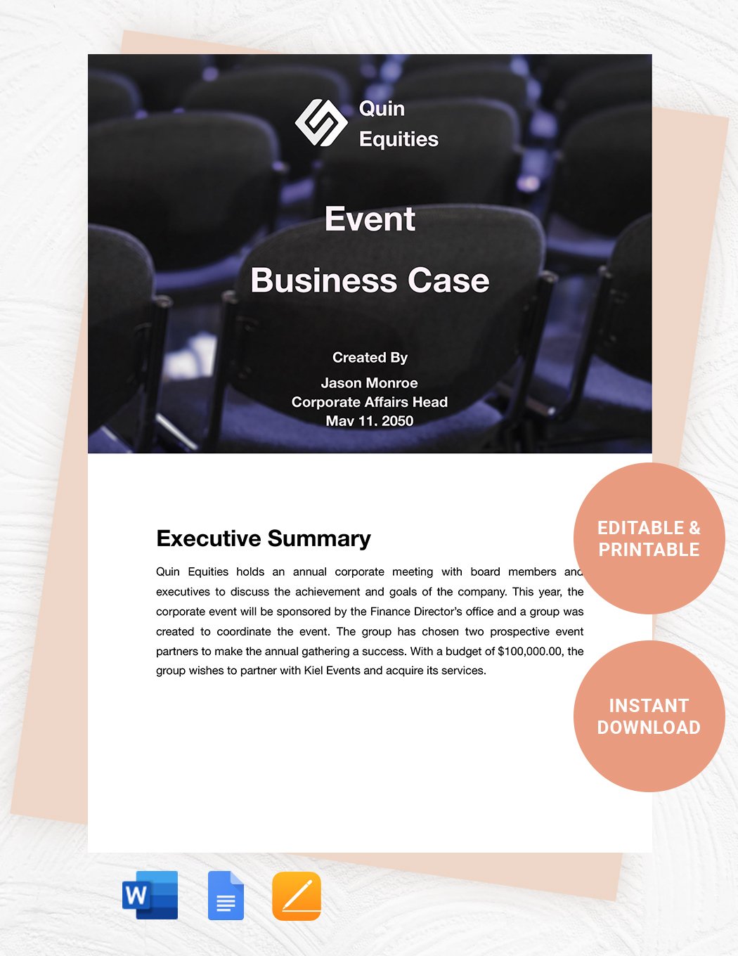 Event Business Case Template