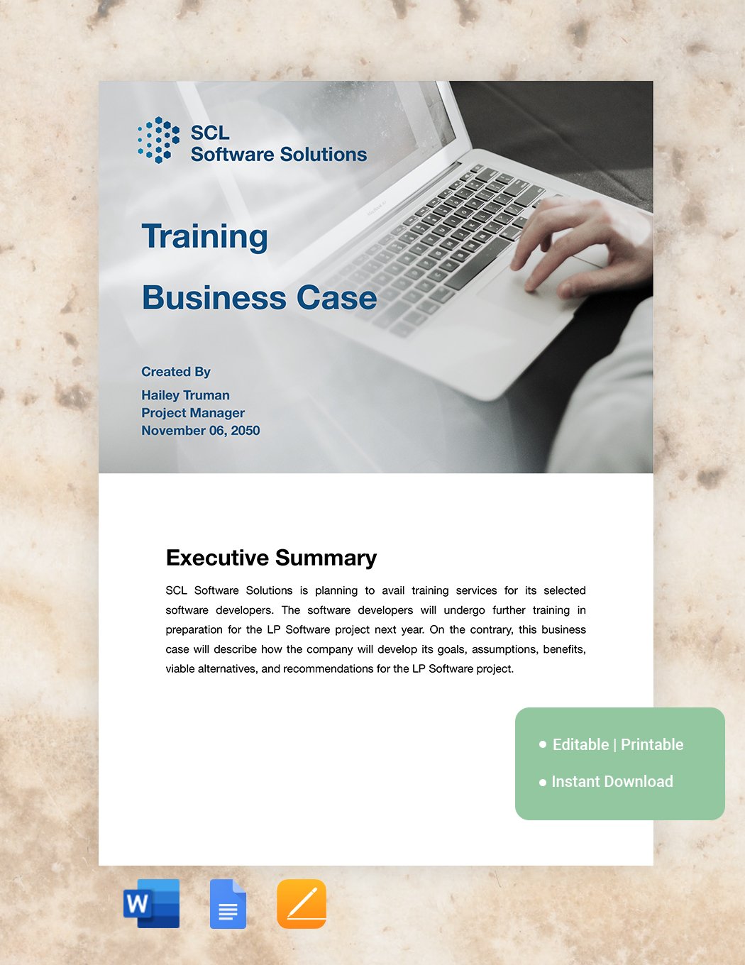 Training Business Case Template