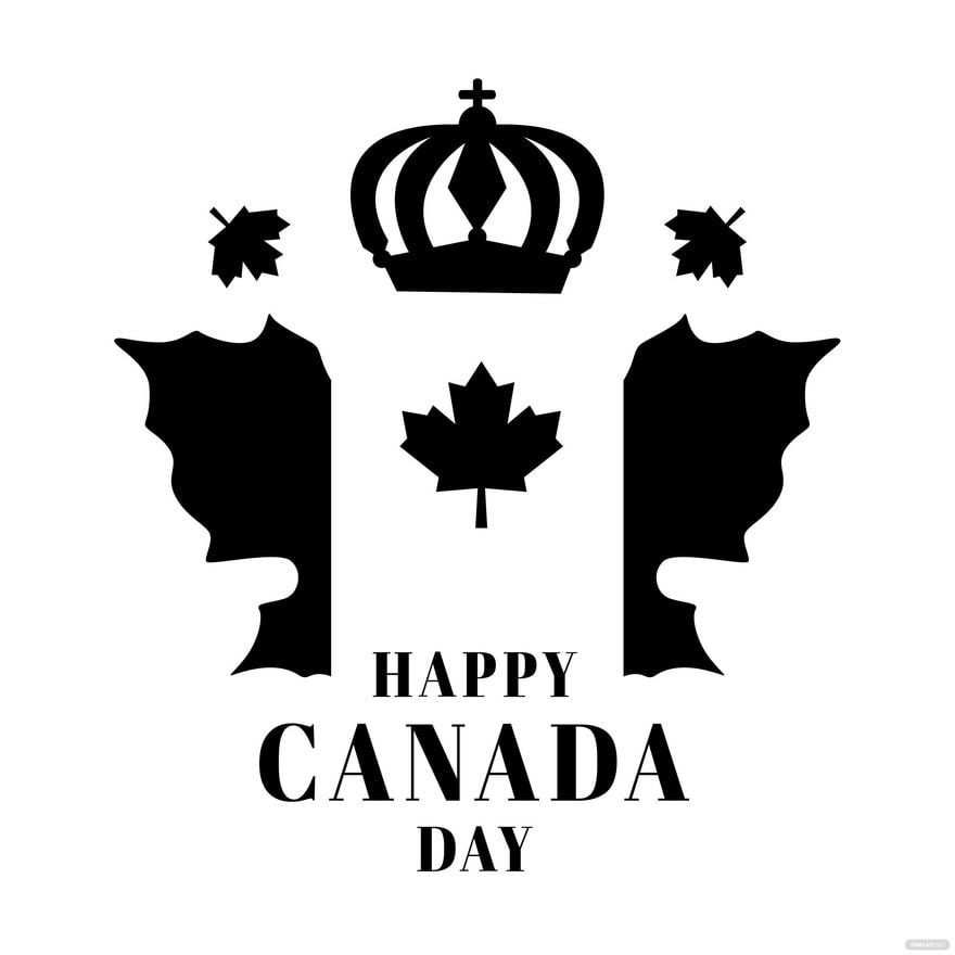 Black And White Canada Day Clipart
