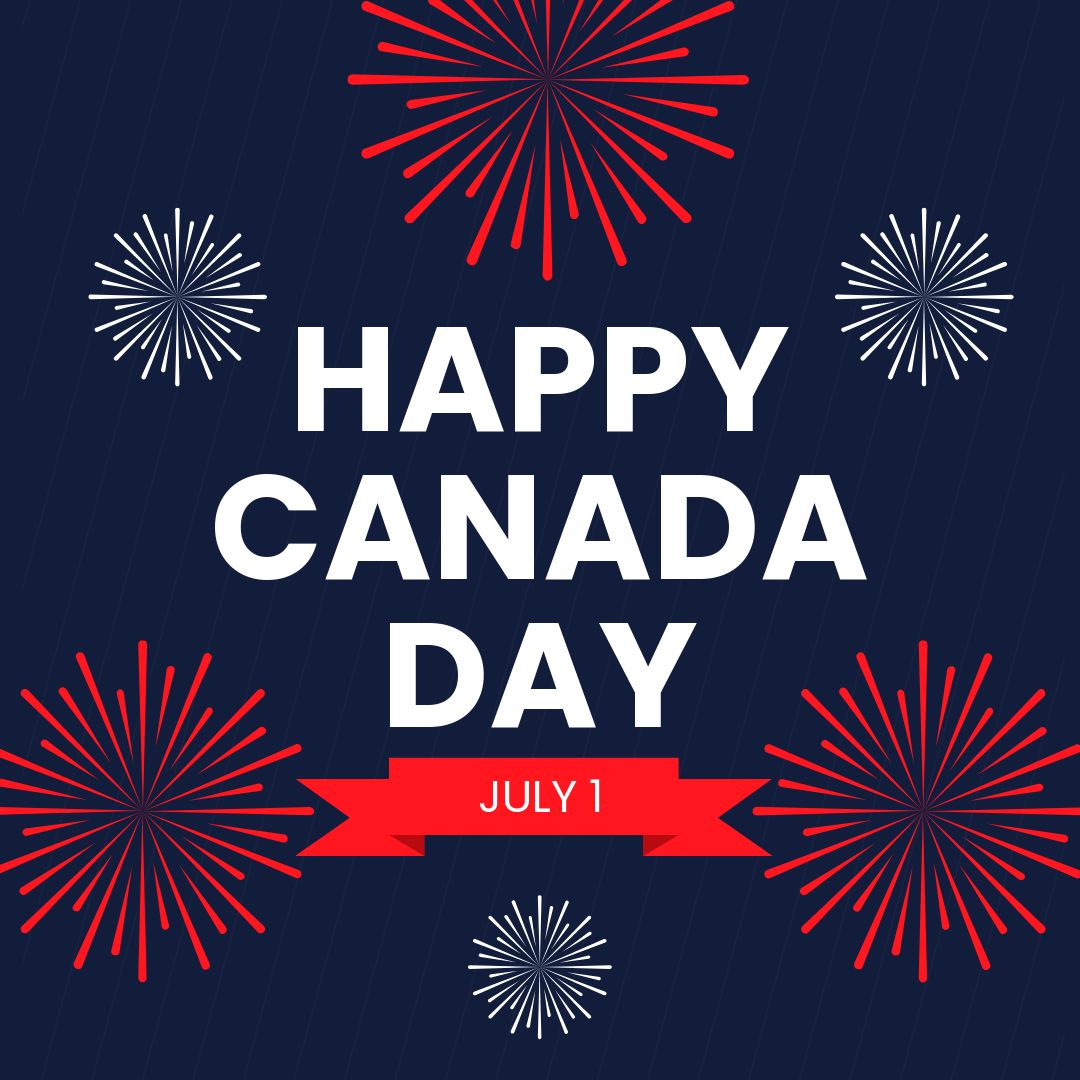 Free Fireworks Happy Canada Day Template