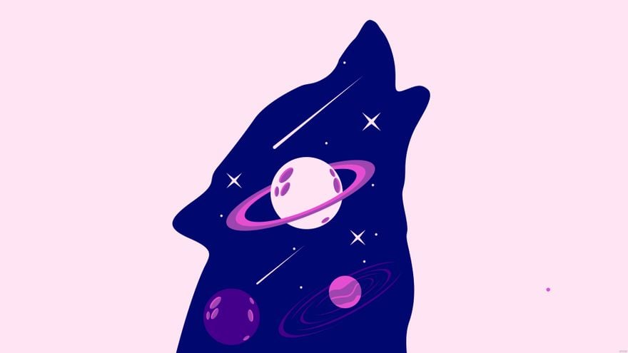 Galaxy Wolf Background in Illustrator, EPS, SVG