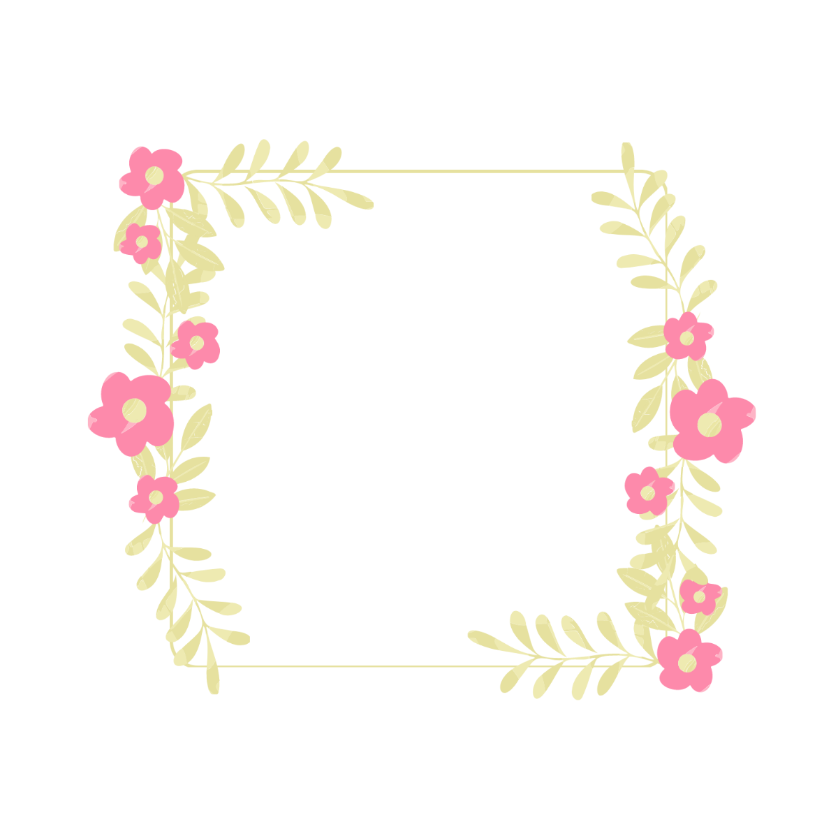 Watercolor Floral Border Clipart Template