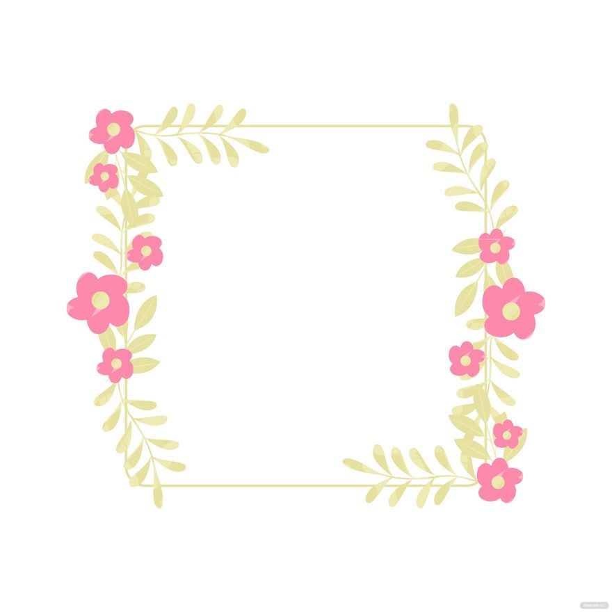 Free Watercolor Floral Border Clipart in Illustrator