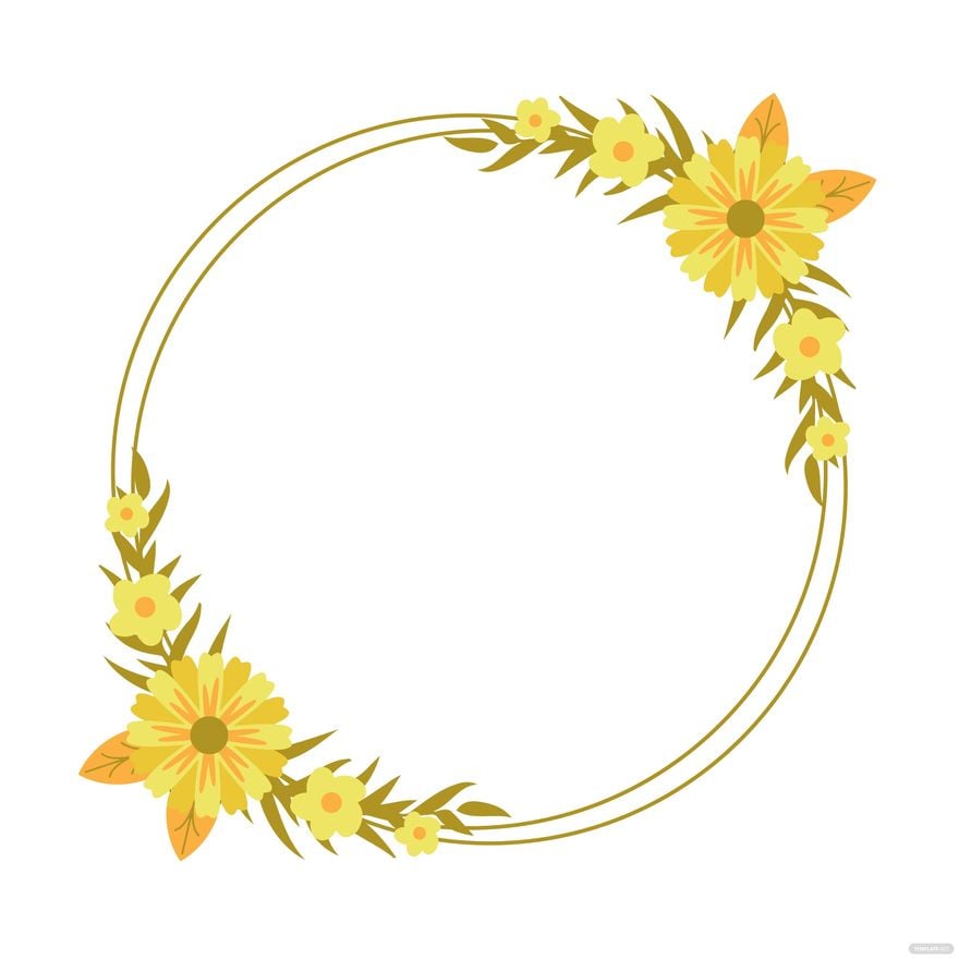 Round Floral Border Clipart