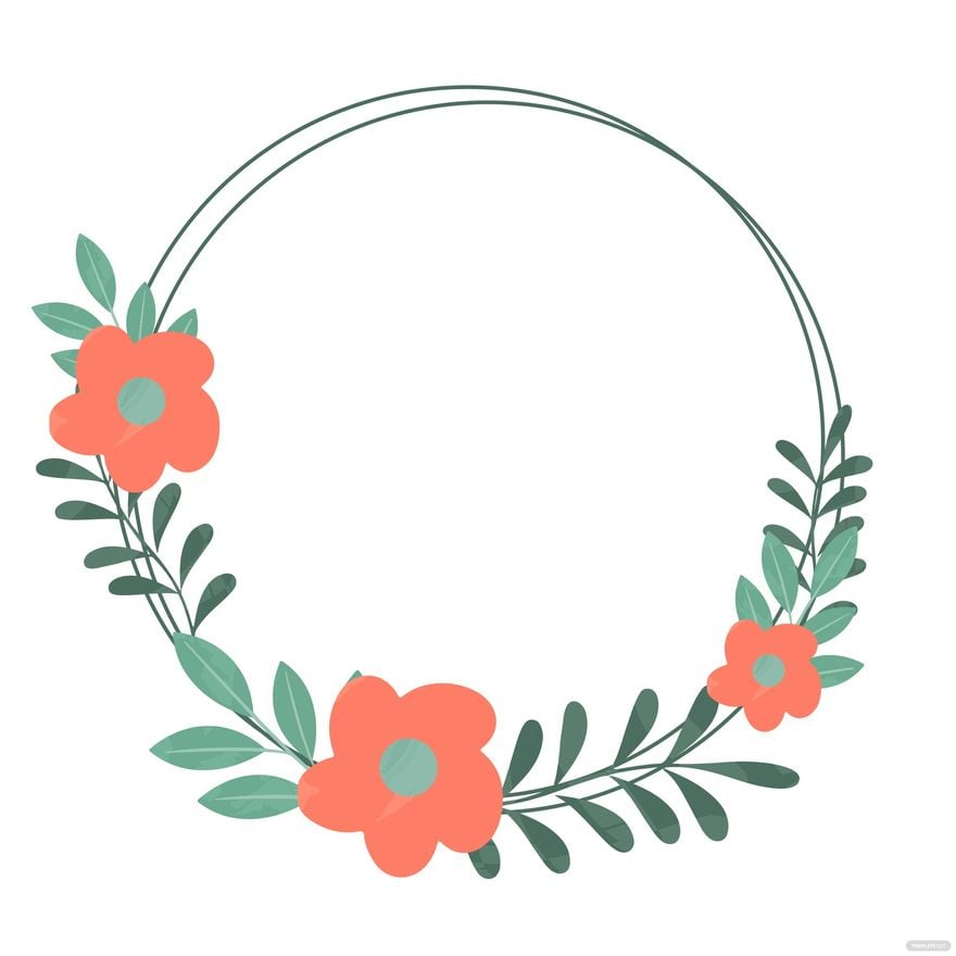 Free Watercolor Floral Wreath Clipart in Illustrator