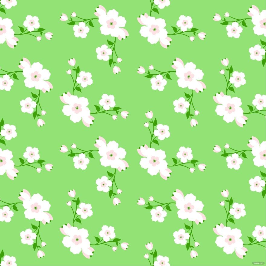 Green Floral Background Clipart Template