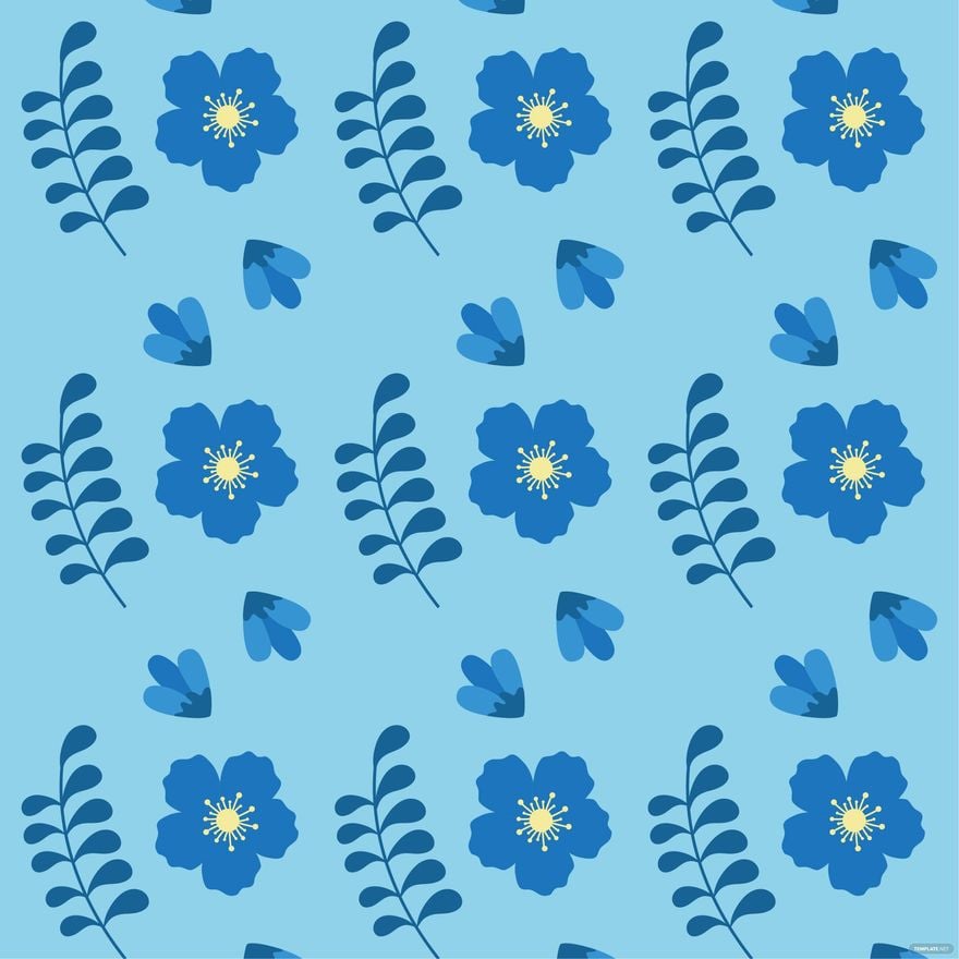 Free Blue Floral Background Clipart in Illustrator