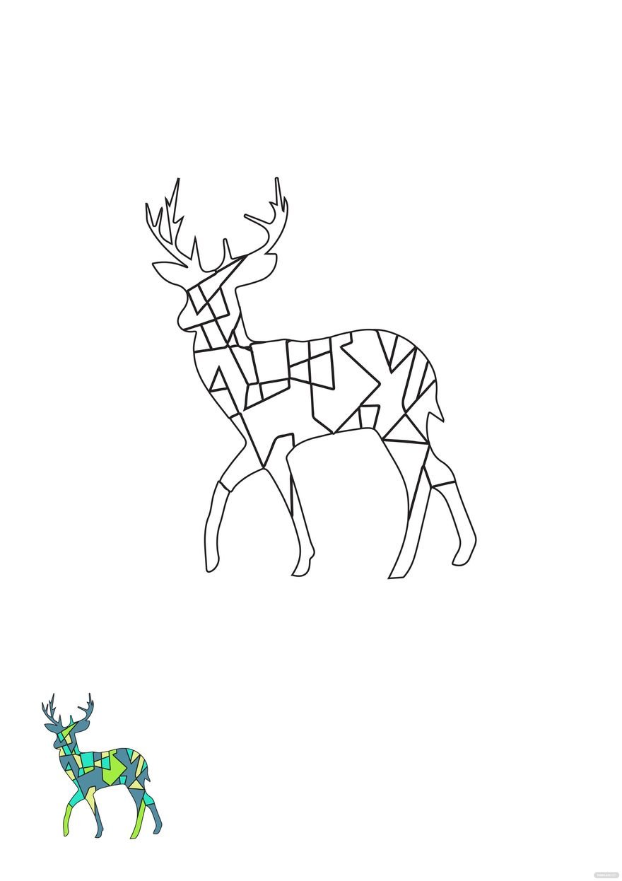 Modern Deer Coloring Page