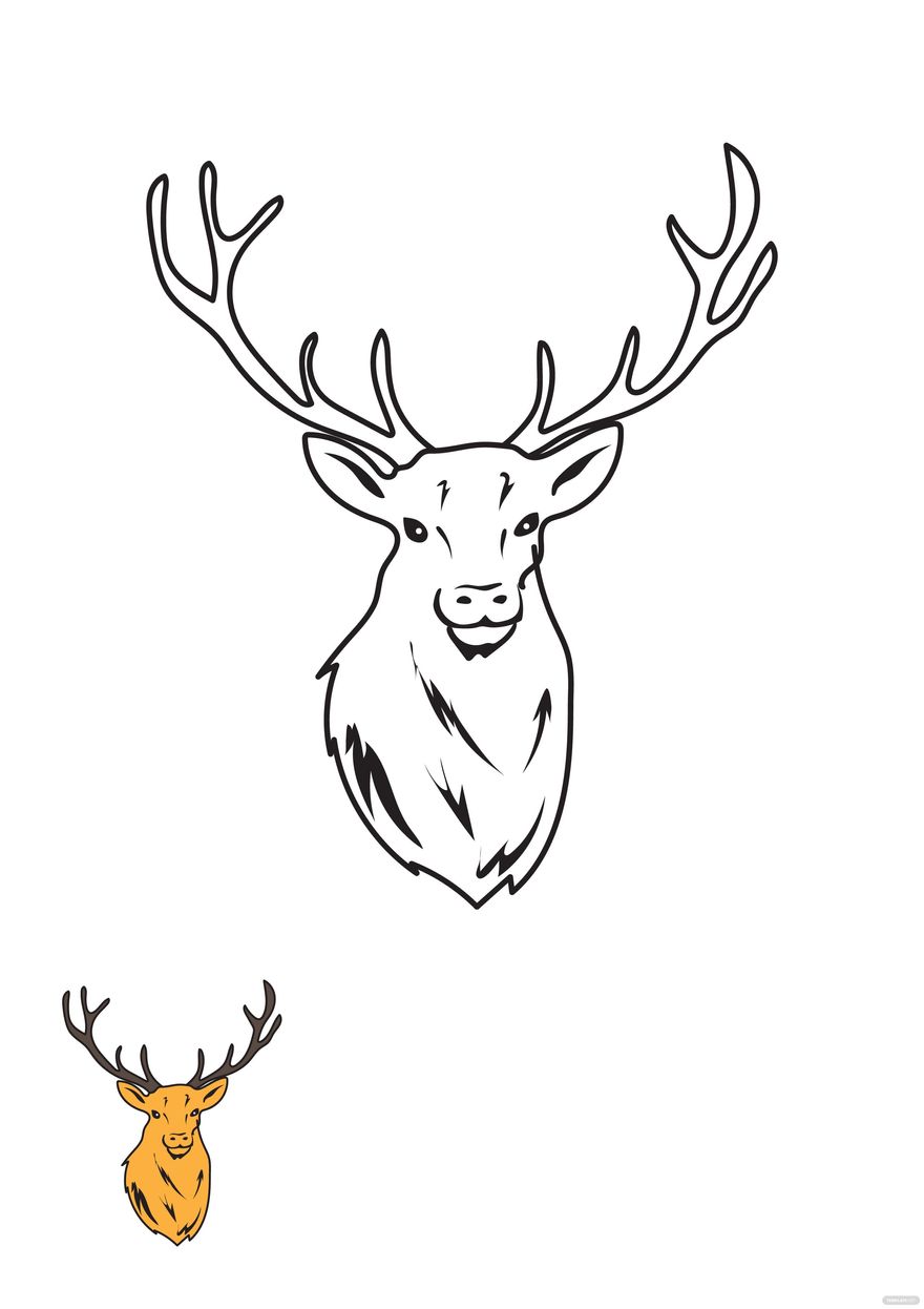 Free Spike Deer Coloring Page