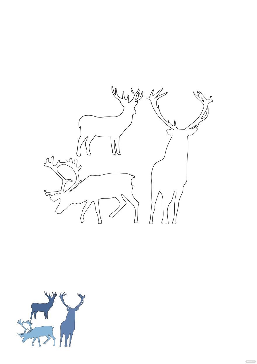 Free Deer Outline Coloring Page
