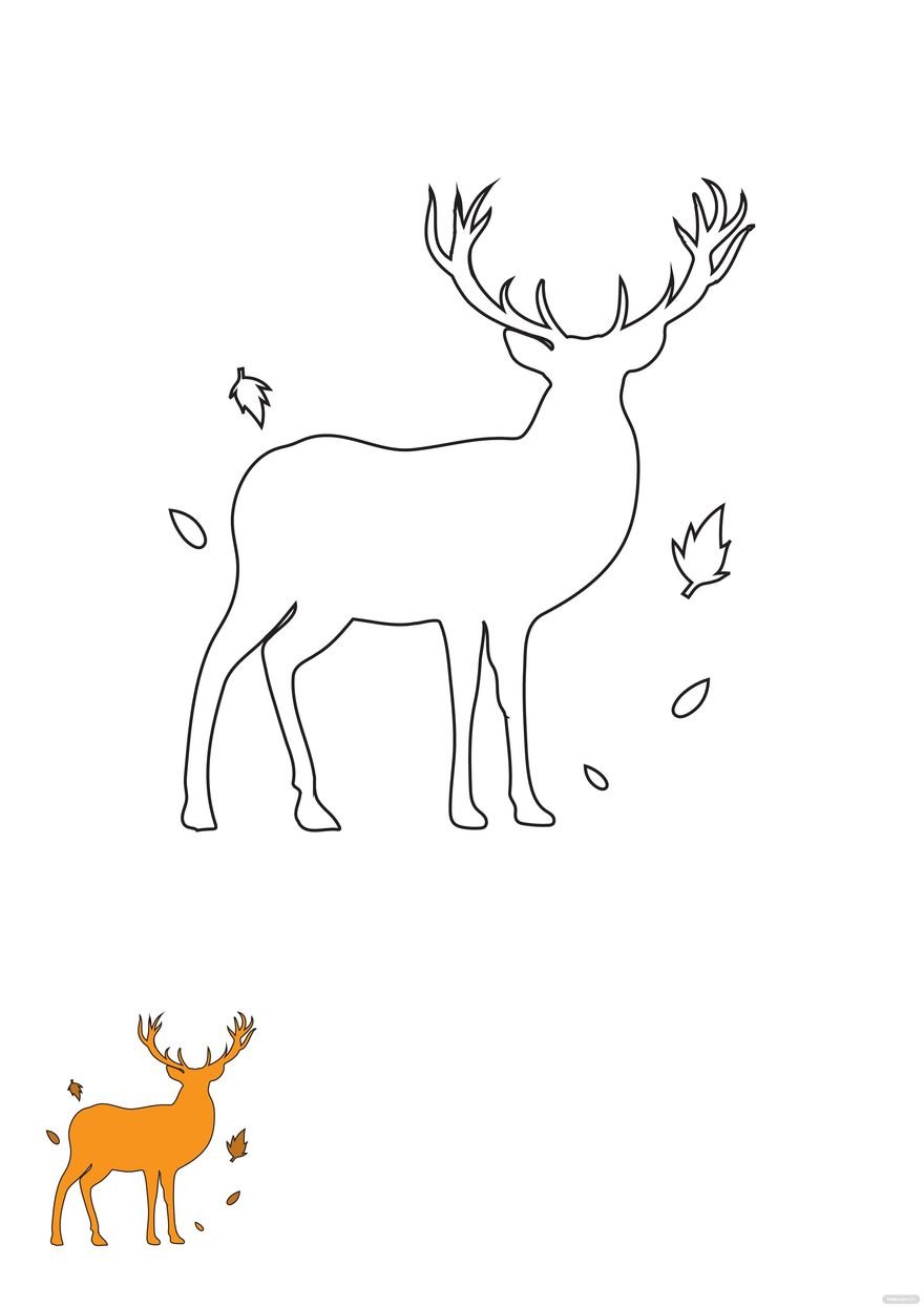 Free Deer Symbol Coloring Page