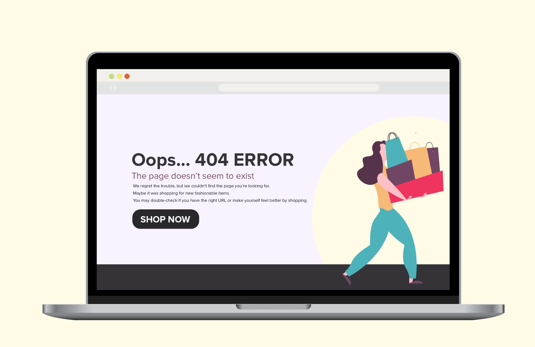 Fashion 404 Error Page in Illustrator
