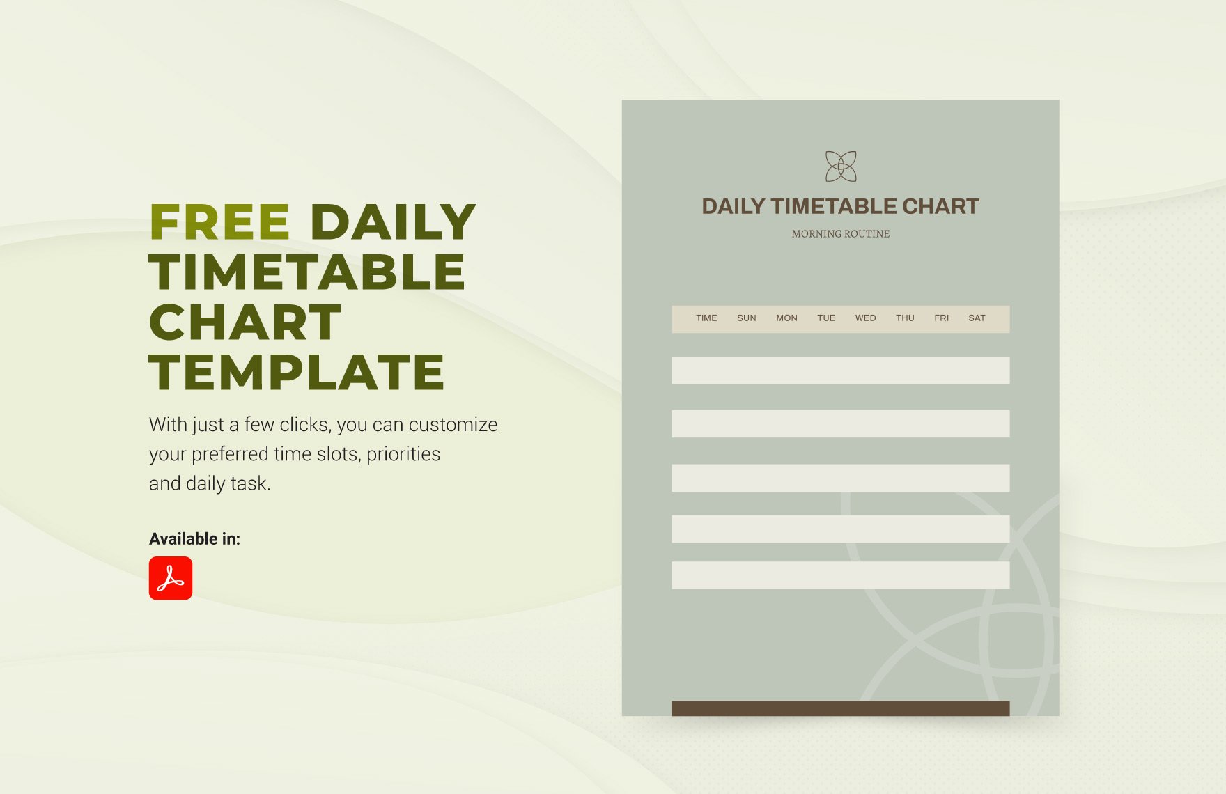 Daily Time Table Chart Template in PDF