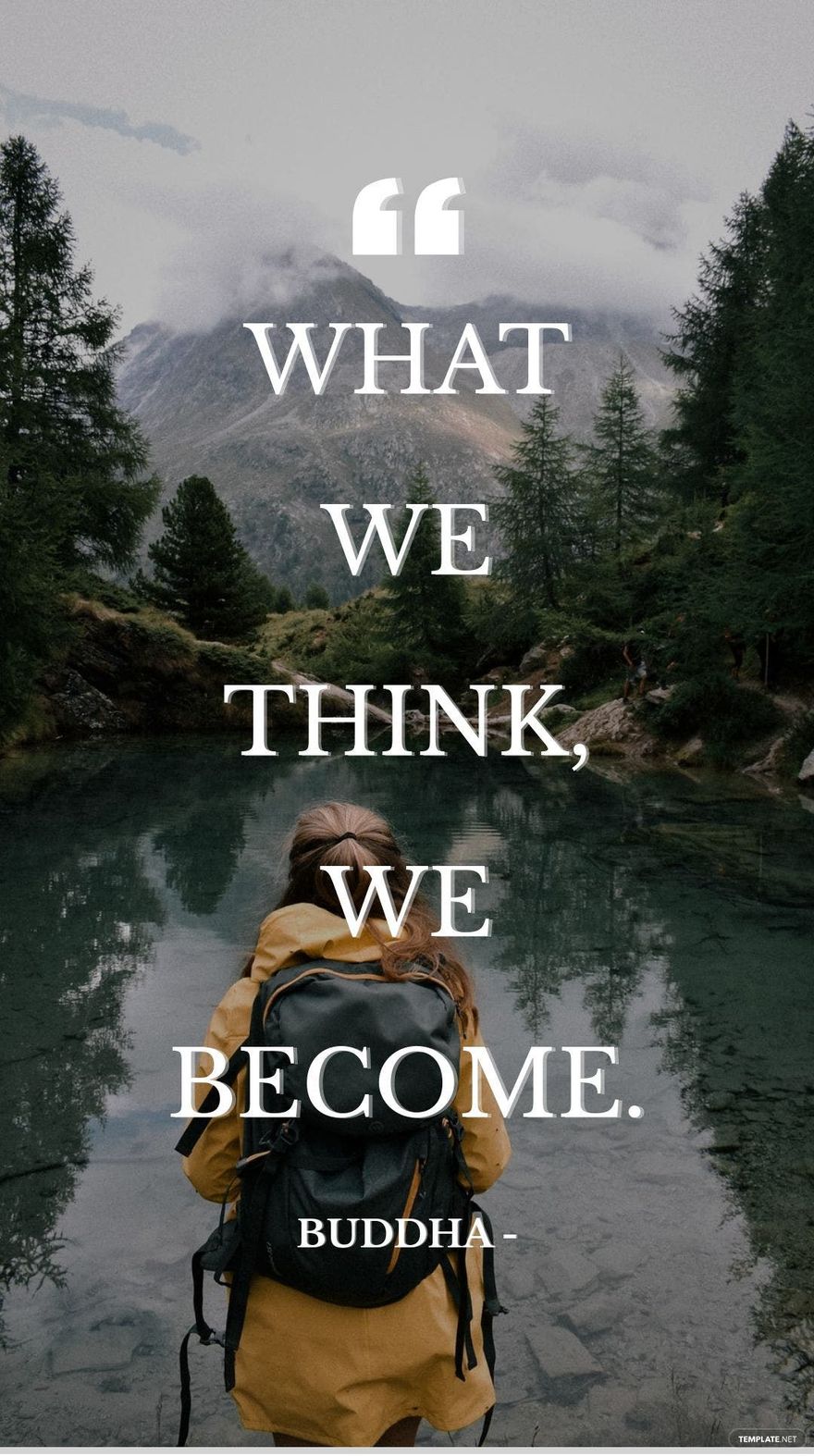 Buddha Positive Quote - What we think, we become. 