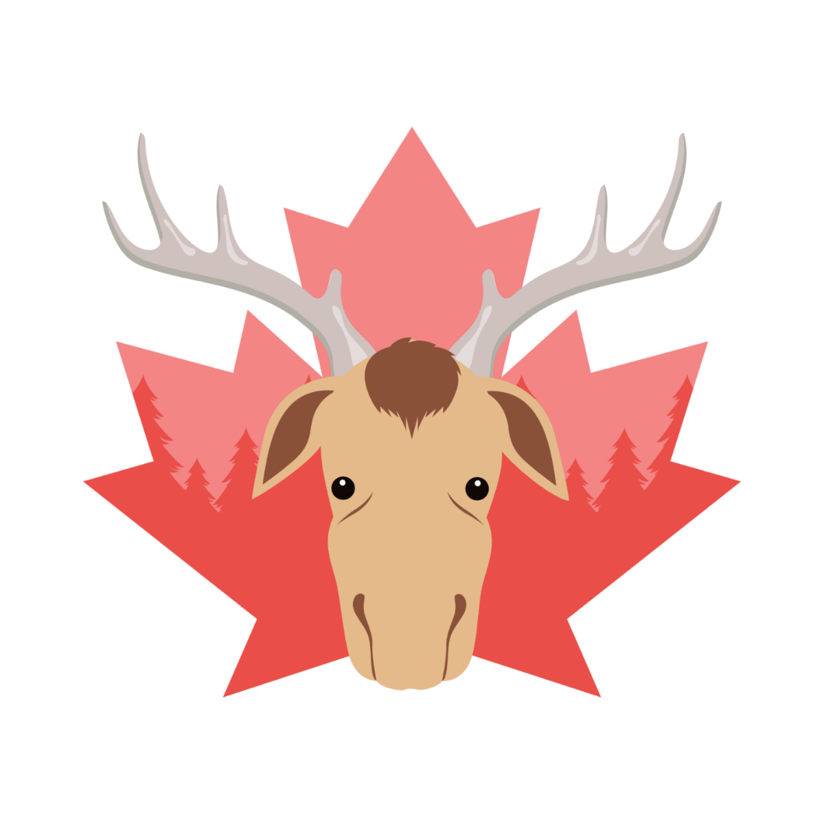 Canada Day Moose Clipart Template