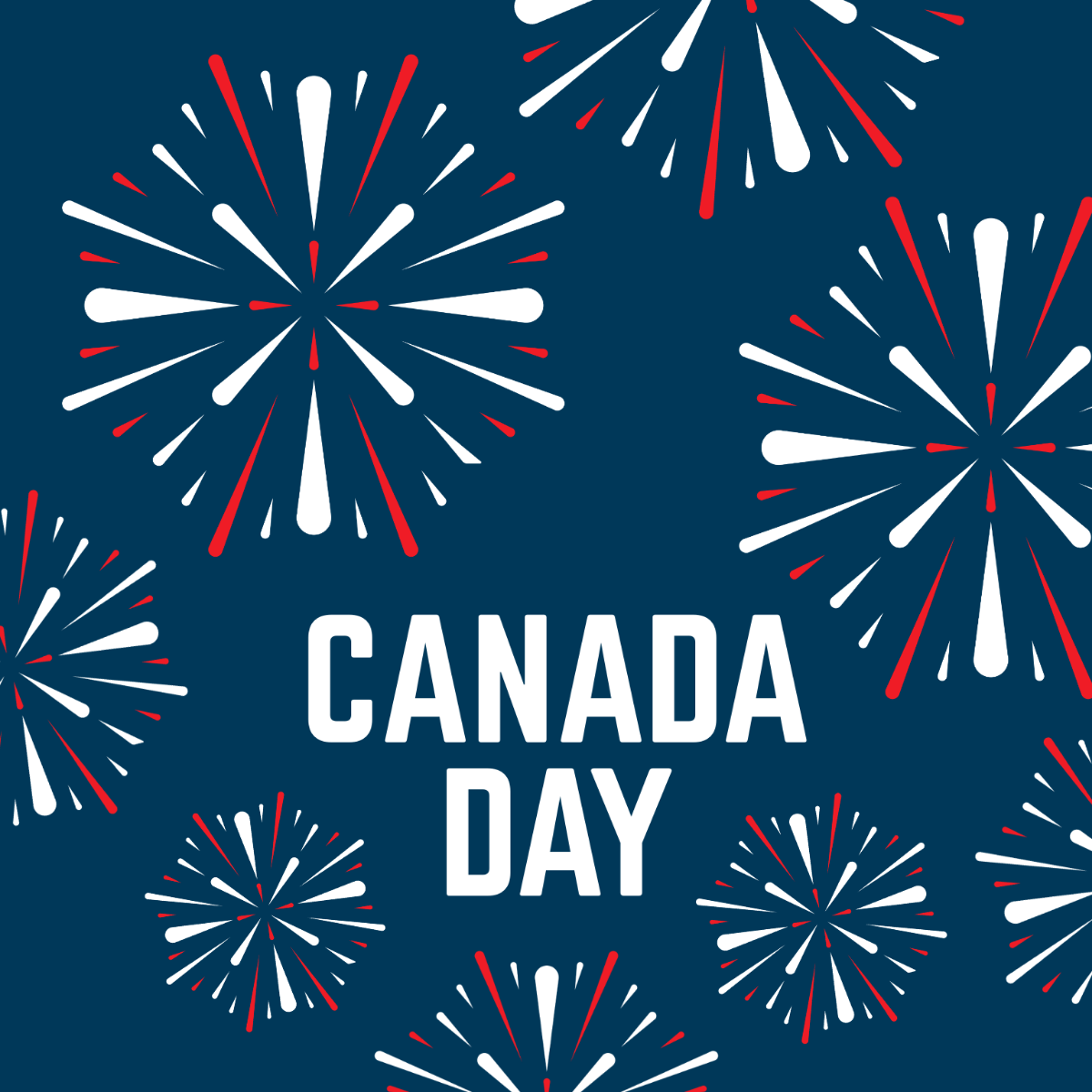 Free Canada Day Fireworks Clipart Template