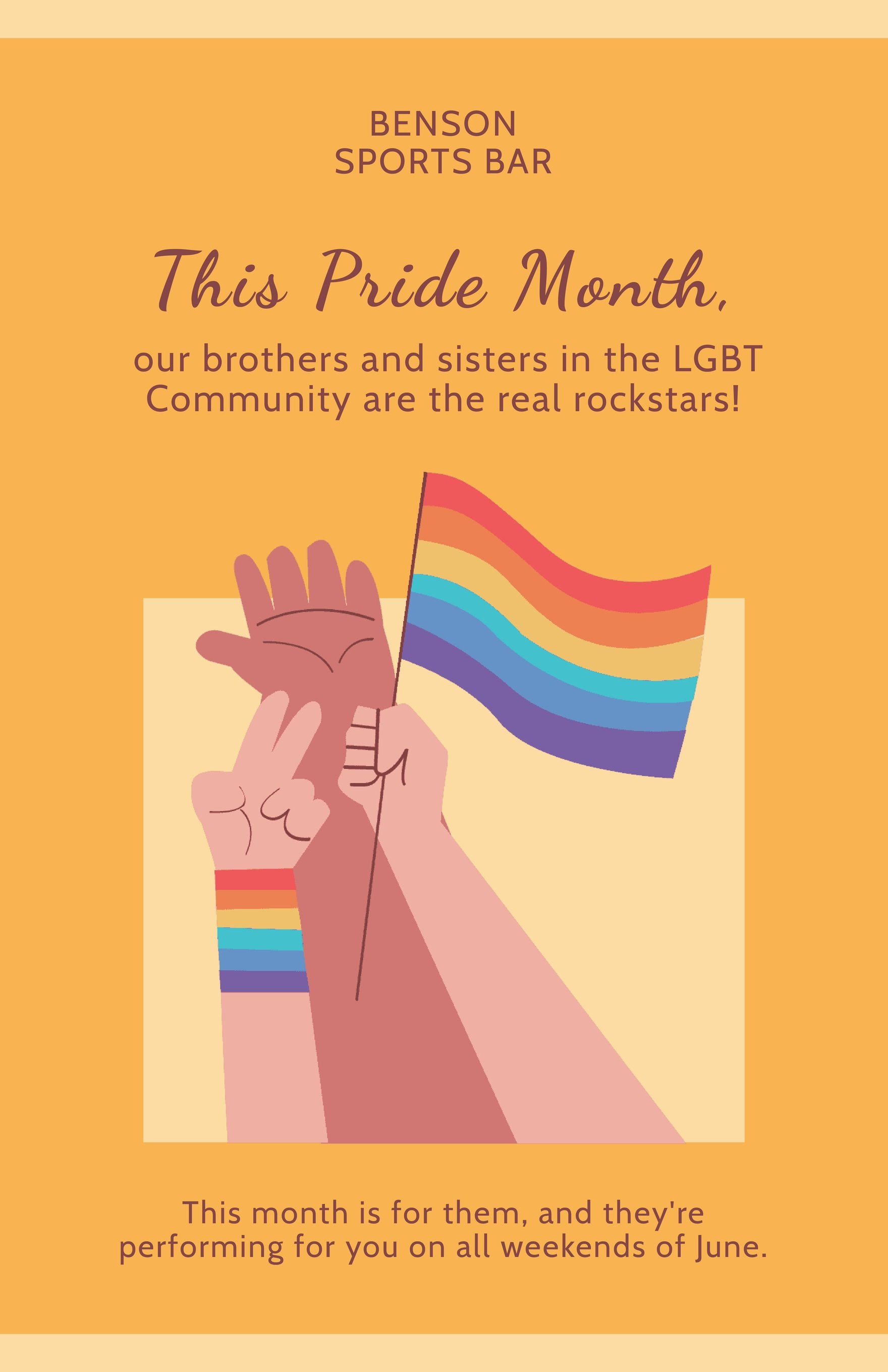 Pride Month Flag Poster Template