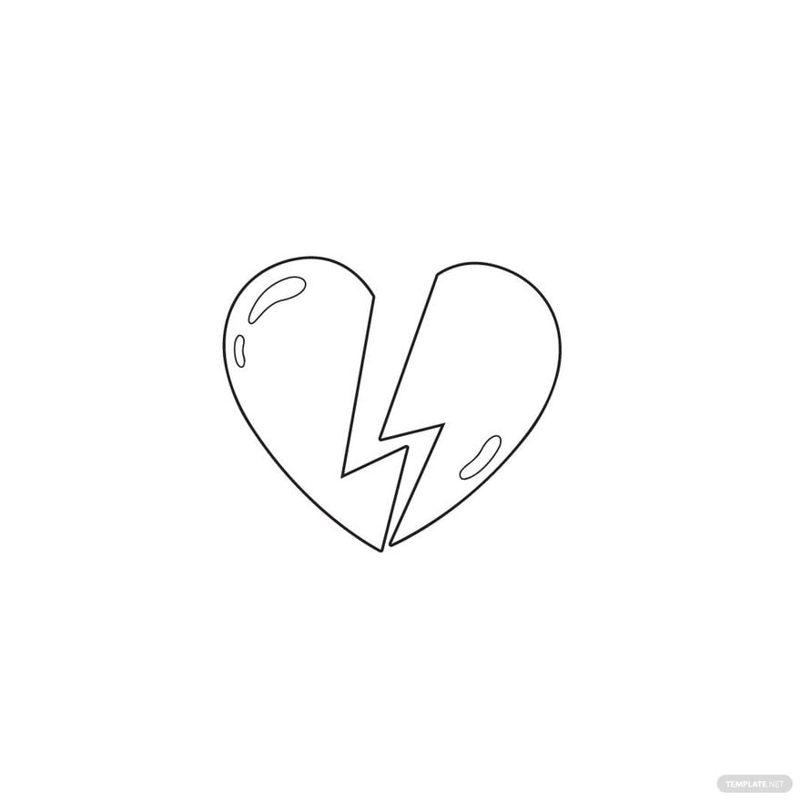 Free White Broken Heart Clipart in Illustrator