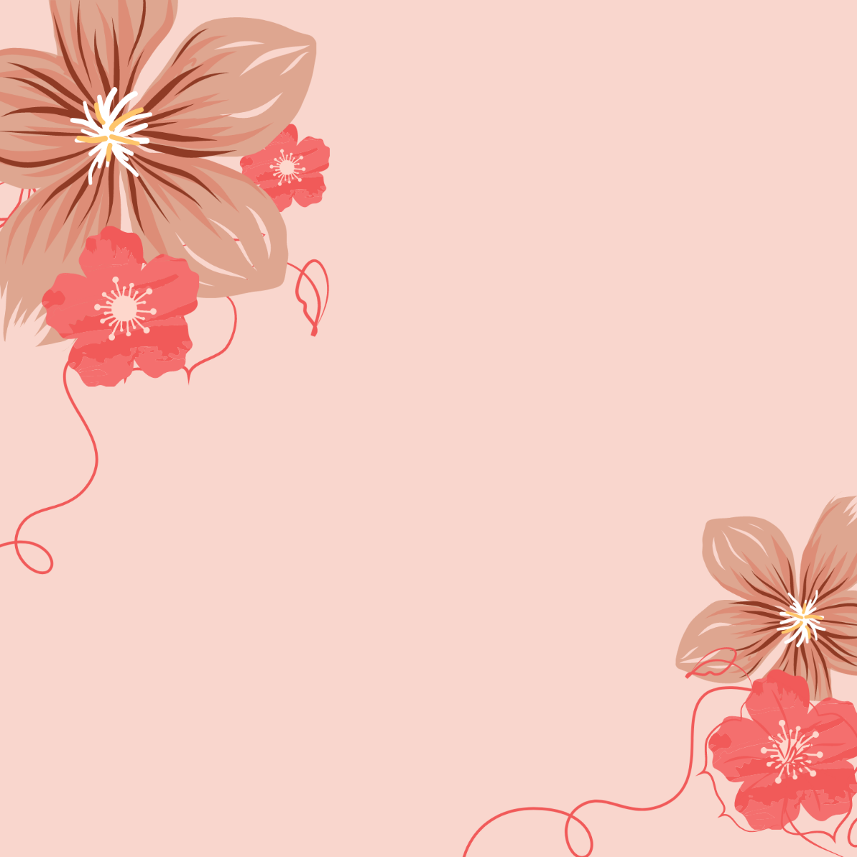 Watercolor Floral Background Clipart Template