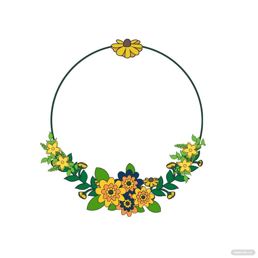 Floral Round Clipart in Illustrator
