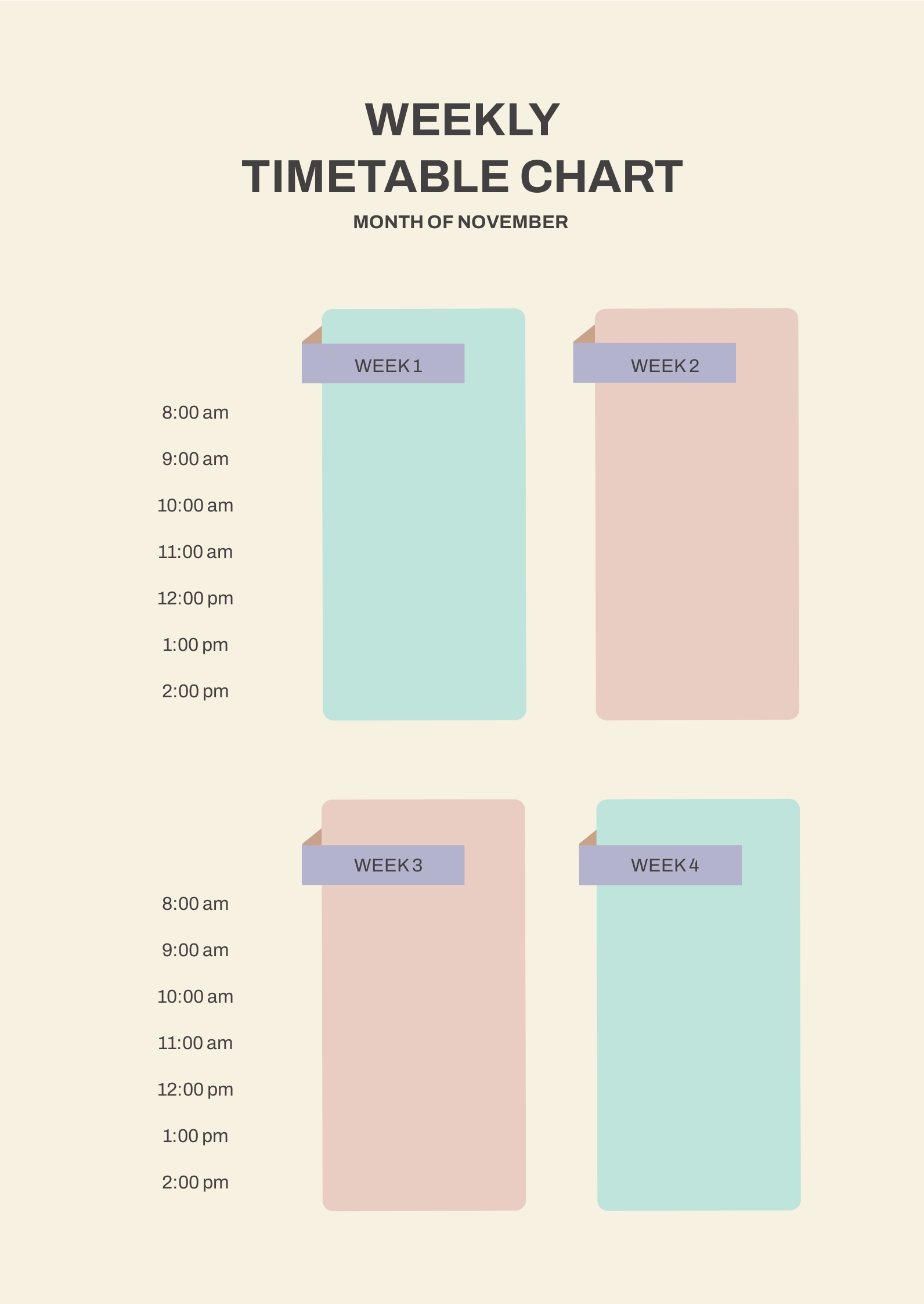 Free Weekly Chart Template - Download in PNG | Template.net