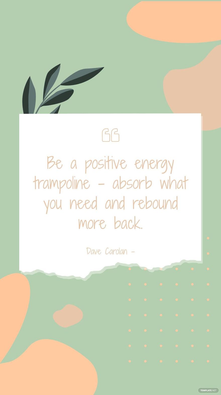 Dave Carolan - Be a positive energy trampoline – absorb what you need and rebound more back.
