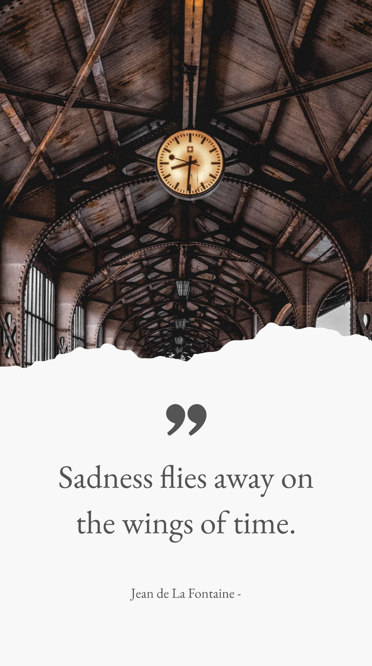 Jean de La Fontaine - Sadness flies away on the wings of time. Template
